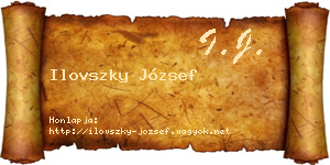 Ilovszky József névjegykártya