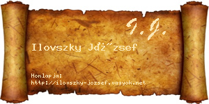 Ilovszky József névjegykártya